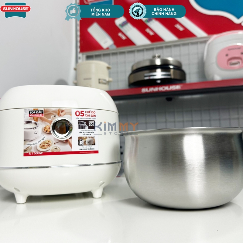 Nồi cơm điện tử 1L - Lòng nồi niêu INOX 304 Sunhouse SHD8803